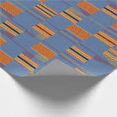 Denim Blue African Kente met Stripes Cadeaupapier (Hoek)