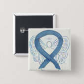 Denim Blue Angel Awareness Ribbon Custom Pins Vierkante Button 5,1 Cm (Voorkant /achterkant)
