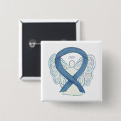 Denim Blue Angel Awareness Ribbon Custom Pins Vierkante Button 5,1 Cm (Voorkant /achterkant)