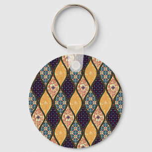 Denim Blue Art Nouveau: Naadloos Sleutelhanger