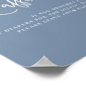 Denim Blue Baby shower Diaper Raffle Kaart Poster (Hoek)