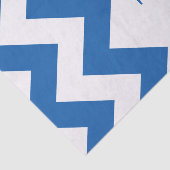 Denim Blue Bold Chevron met monogram Tissuepapier (Detail)