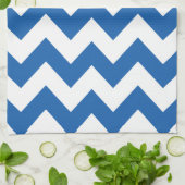Denim Blue Bold Chevron Theedoek (Gevouwen)