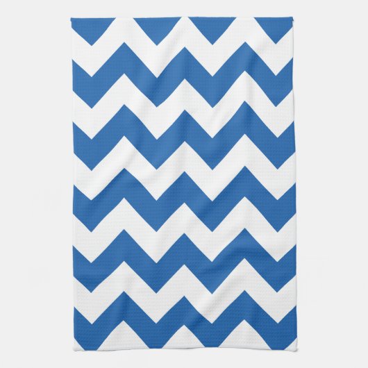 Denim Blue Bold Chevron Theedoek (Verticaal)