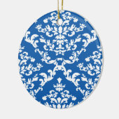 Denim Blue Bold Damask op Emporiomoffa Keramisch Ornament (Links)