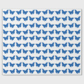 Denim Blue Bold Mod Butterflies Cadeaupapier (Vlak)