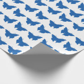 Denim Blue Bold Mod Butterflies Cadeaupapier (Hoek)