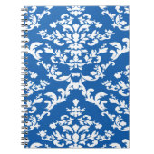 Denim Blue Bold Mod Damask Notitieboek (Voorkant)