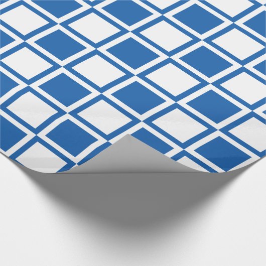 Denim Blue Bold Mod Squares Cadeaupapier (Hoek)