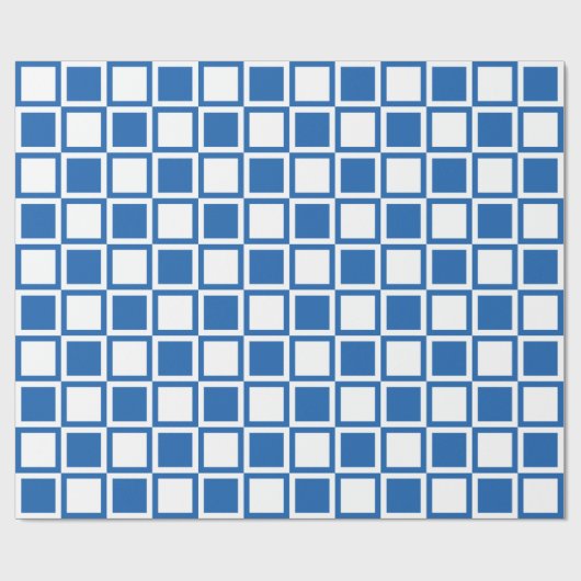 Denim Blue Bold Mod Squares Cadeaupapier (Vlak)