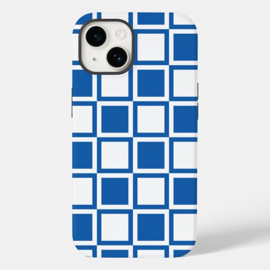 Denim Blue Bold Mod Squares Case-Mate iPhone Case (Achterkant)