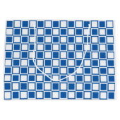 Denim Blue Bold Mod Squares Groot Cadeauzakje (Voorkant)