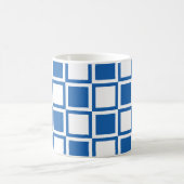 Denim Blue Bold Mod Squares Koffiemok (Center)