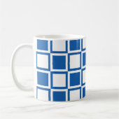 Denim Blue Bold Mod Squares Koffiemok (Links)