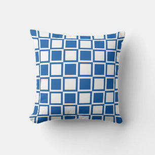 Denim Blue Bold Mod Squares Kussen