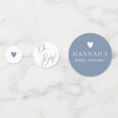 Denim Blue Boy Baby shower Aangepast Confetti (Achterkanten)