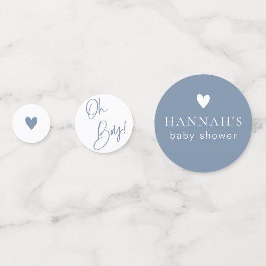 Denim Blue Boy Baby shower Aangepast Confetti (Achterkanten)