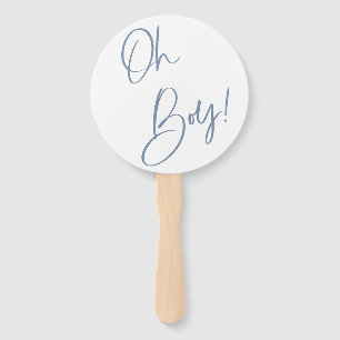 Denim Blue Boy Baby shower Aangepast Handwaaier