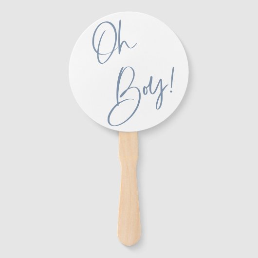 Denim Blue Boy Baby shower Aangepast Handwaaier (Voorkant)