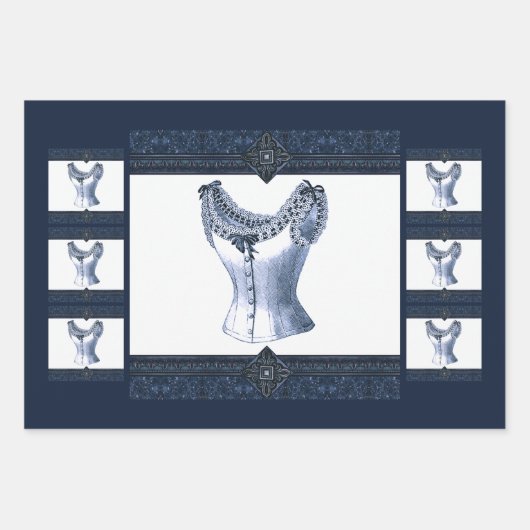 Denim Blue  Bustier Inpakpapier Vel (Voorkant 2)