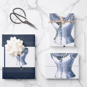 Denim Blue  Bustier Inpakpapier Vel