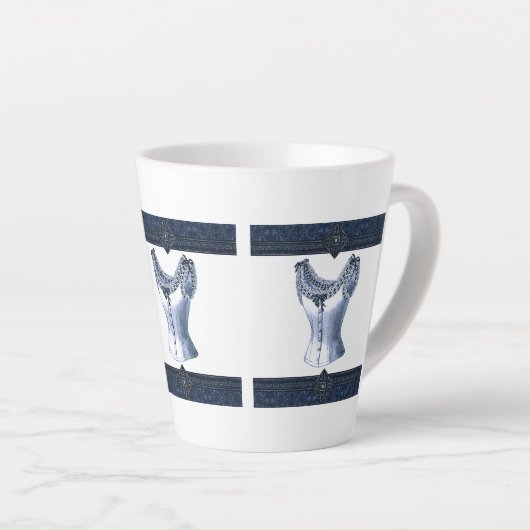Denim Blue  Bustier Latte Mok (Rechterhoek)