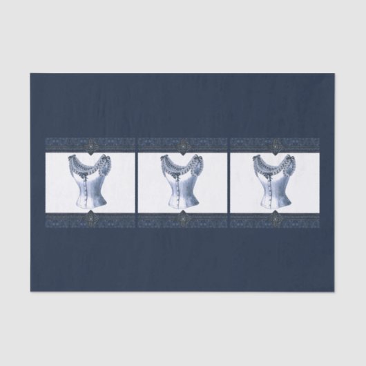 Denim Blue  Bustier Tissuepapier (Voorkant)