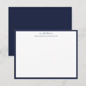 Denim Blue Classic Border Note Kaart Notitiekaartje (Voorkant / Achterkant)
