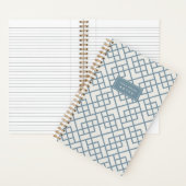 Denim Blue | Coastal Bamboo Trellis Personalized Notitieboek (Binnen)