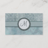 Denim Blue Coin Pattern met Monogram Visitekaartje (Achterkant)