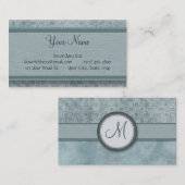 Denim Blue Coin Pattern met Monogram Visitekaartje (Voorkant / Achterkant)