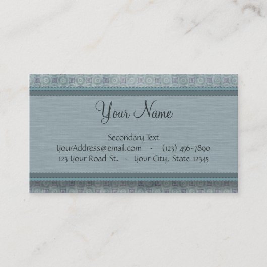 Denim Blue Coin Pattern met Monogram Visitekaartje (Voorkant)