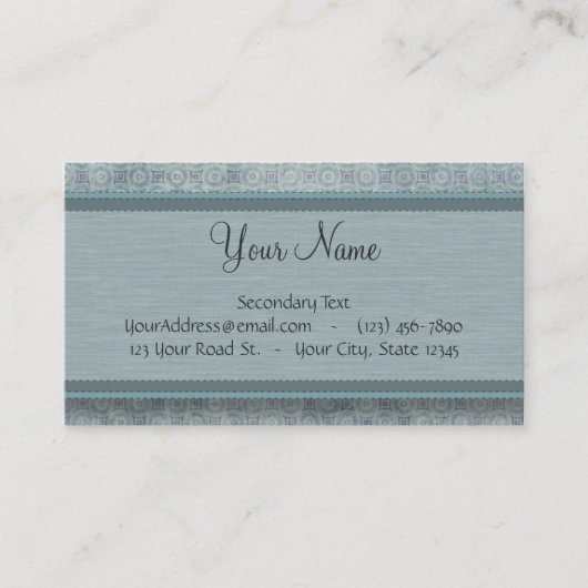 Denim Blue Coin Pattern met Monogram Visitekaartje (Voorkant)