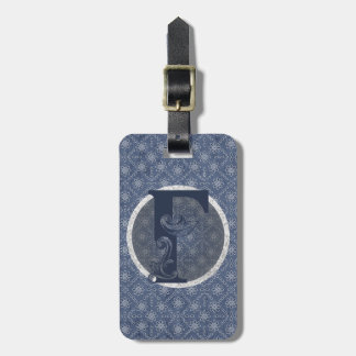 Denim Blue Decoratief Monogram "F" Bagagelabel
