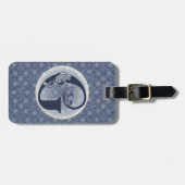 Denim Blue Decoratief Monogram "G" Bagagelabel (Voorkant horizontaal)