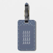Denim Blue Decoratief Monogram "G" Bagagelabel (Achterkant verticaal)