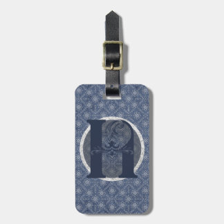 Denim Blue Decoratief Monogram "H" Bagagelabel
