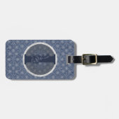 Denim Blue Decoratief Monogram "I" Bagagelabel (Voorkant horizontaal)