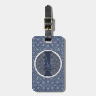 Denim Blue Decoratief Monogram "I" Bagagelabel