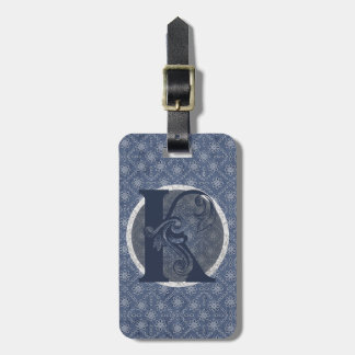 Denim Blue Decoratief Monogram "K" Bagagelabel