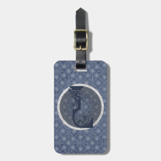 Denim Blue Decoratief Monogram "L" Bagagelabel