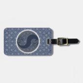 Denim Blue Decoratief Monogram "S" Bagagelabel (Voorkant horizontaal)