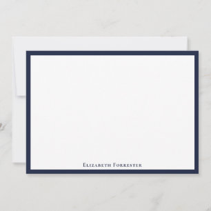Denim Blue Elegant Modern Flat Note Card Notitiekaartje