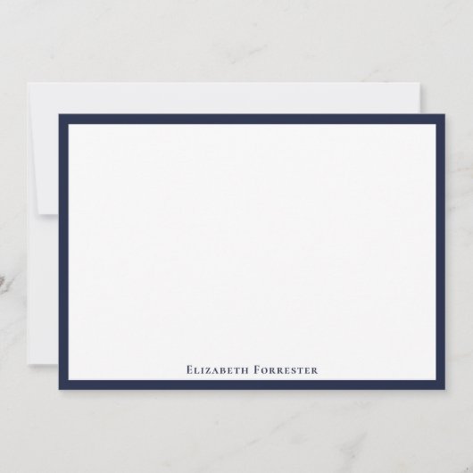 Denim Blue Elegant Modern Flat Note Card Notitiekaartje (Voorkant)