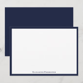 Denim Blue Elegant Modern Flat Note Card Notitiekaartje (Voorkant / Achterkant)