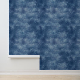 Denim Blue en Navy Waterverf Behang