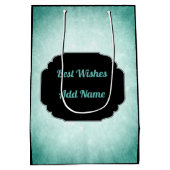 Denim Blue en zwarte 21ste verjaardag Medium Cadeauzakje (Achterkant)