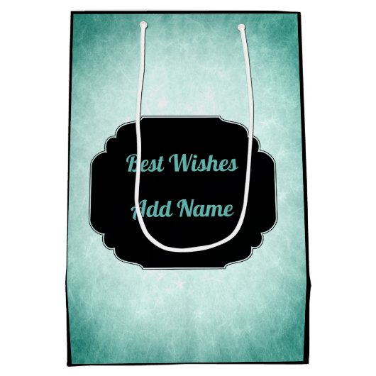 Denim Blue en zwarte 21ste verjaardag Medium Cadeauzakje (Achterkant)