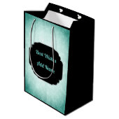 Denim Blue en zwarte 21ste verjaardag Medium Cadeauzakje (Achterkant Gekanteld)