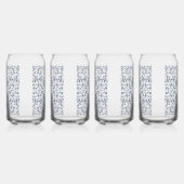 Denim Blue Fancy grafisch patroon gepersonaliseerd Blikvorm Glas (Rechts)